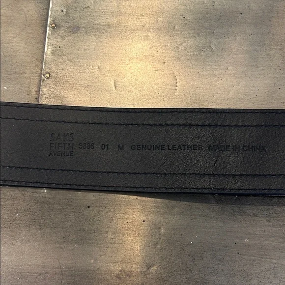 Saks Fifth Avenue Black Leather Belt - Picture 9 of 10
